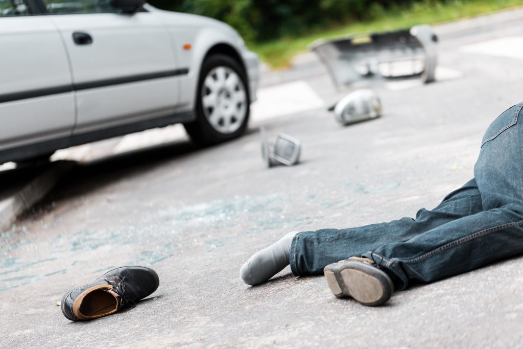 Fatal car accident involving pedestrian