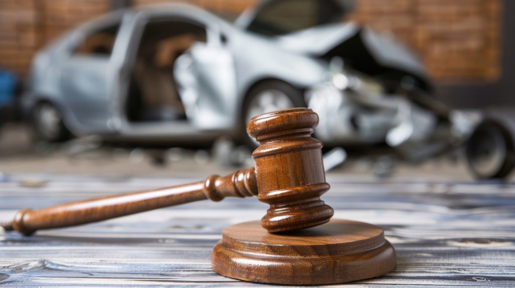 Legal proceedings for a car accident insurance claim.