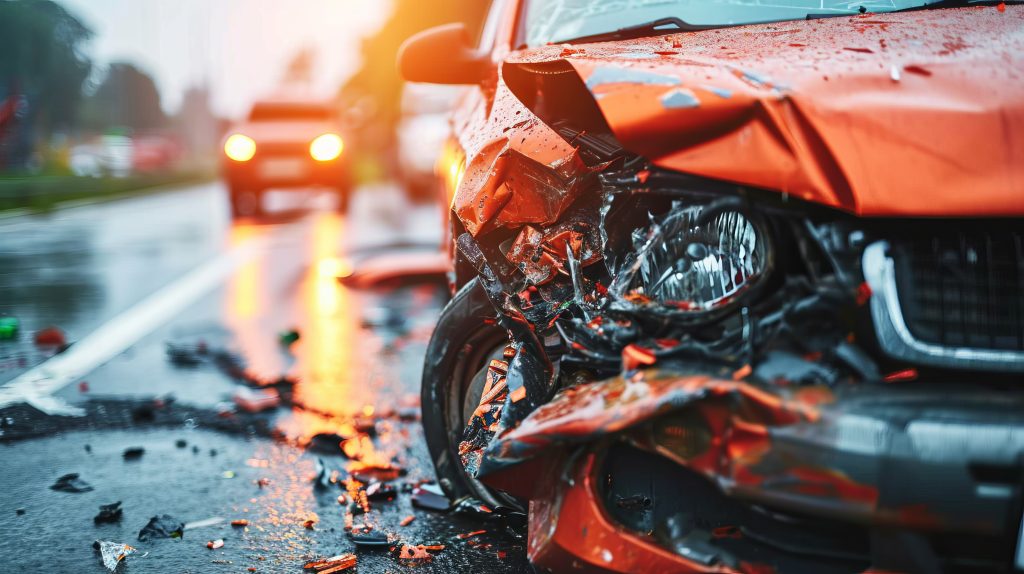 Urban car crash triggers immediate emergency response from authorities and rescue services.