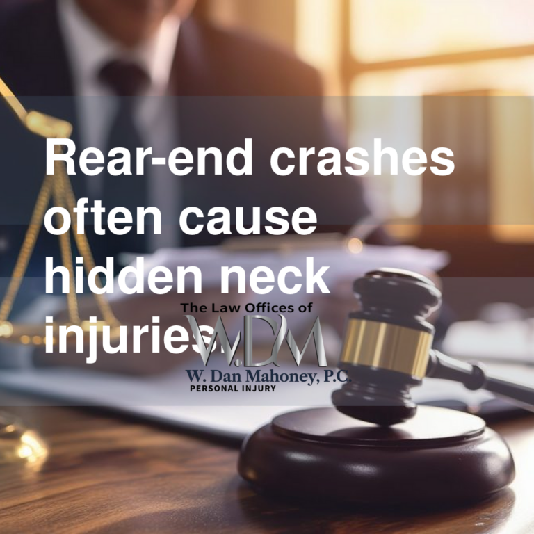 Rear-end crashes often cause hidden neck injuries.