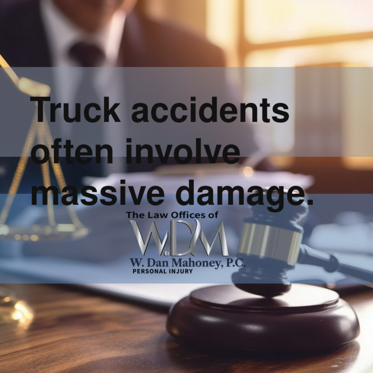 Truck accidents often involve massive damage.