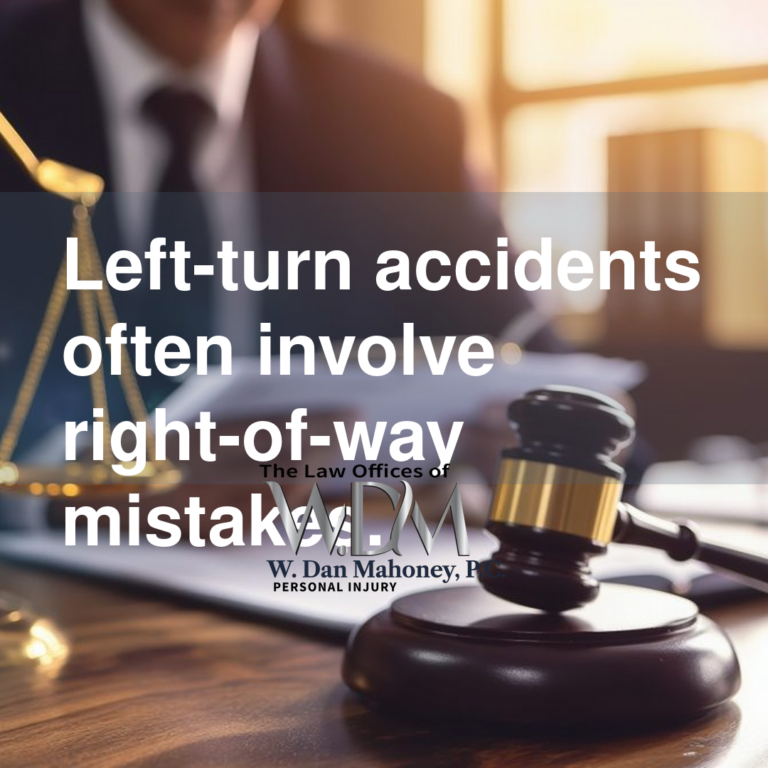 Left-turn accidents often involve right-of-way mistakes.