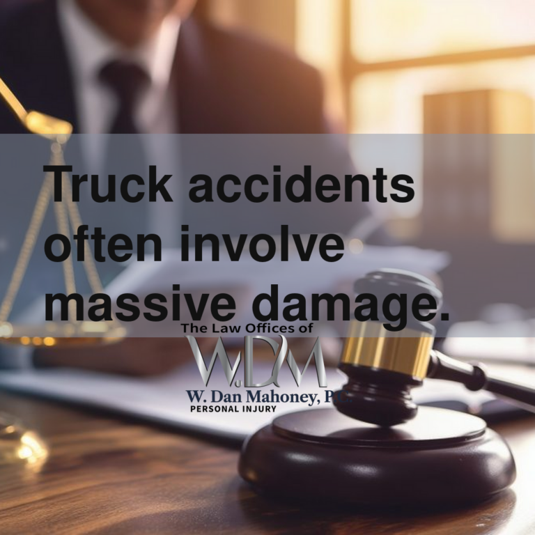 Truck accidents often involve massive damage.