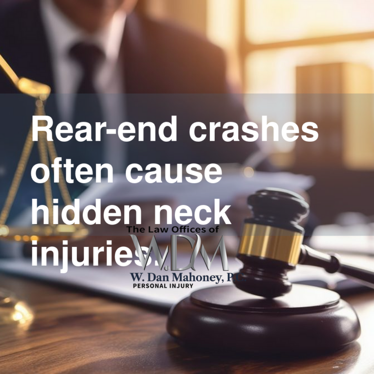 Rear-end crashes often cause hidden neck injuries.