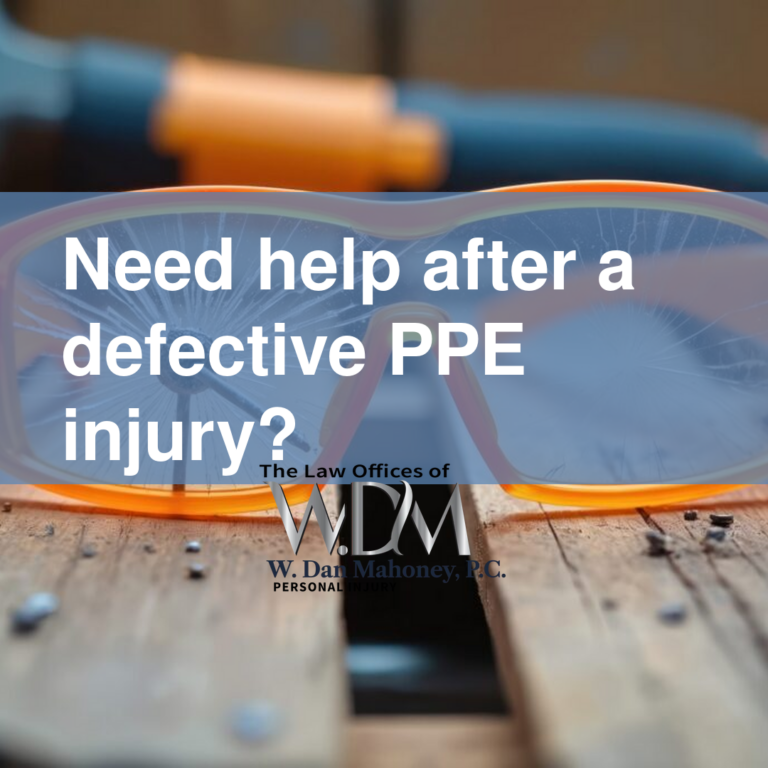 Need help after a defective PPE injury?