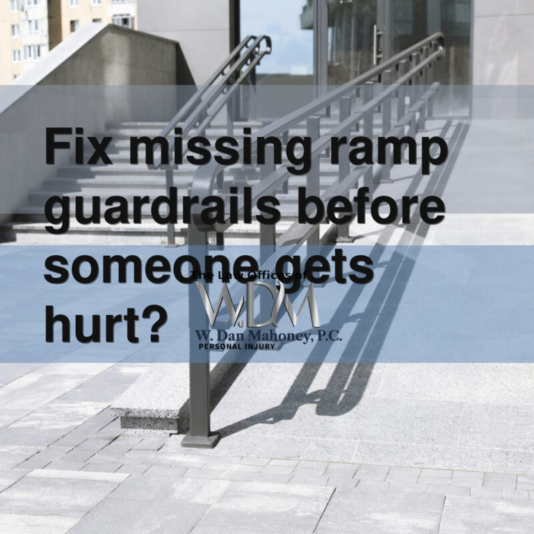Fix missing ramp guardrails before someone gets hurt?