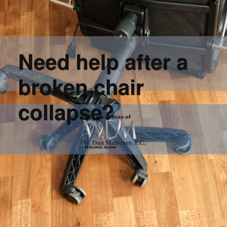 Need help after a broken chair collapse?