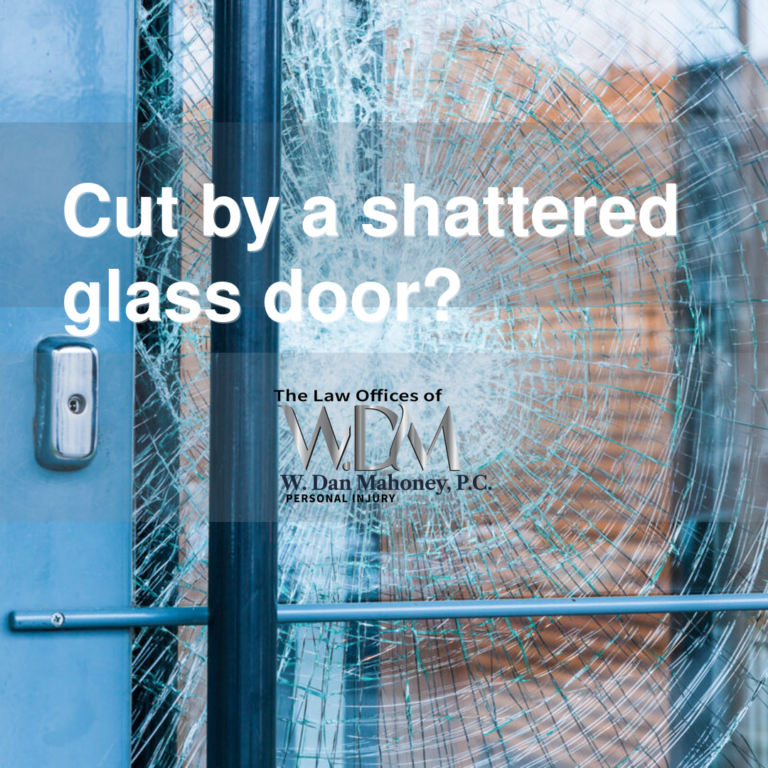 Cut by a shattered glass door?