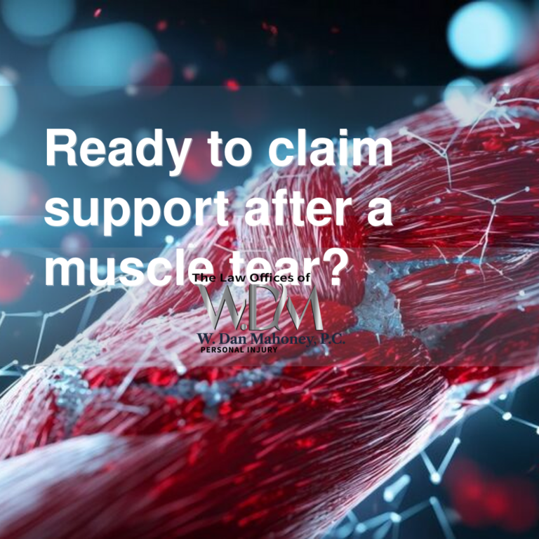 Ready to claim support after a muscle tear?