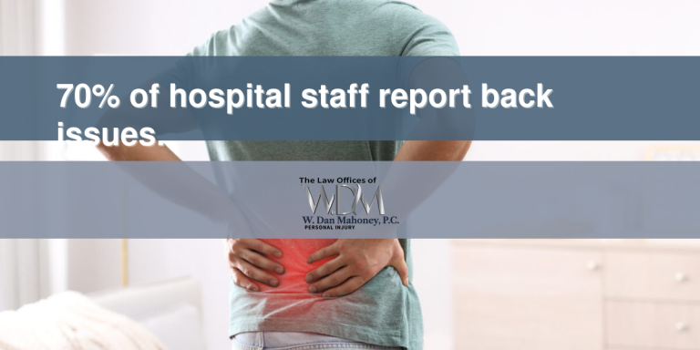 70% of hospital staff report back issues.